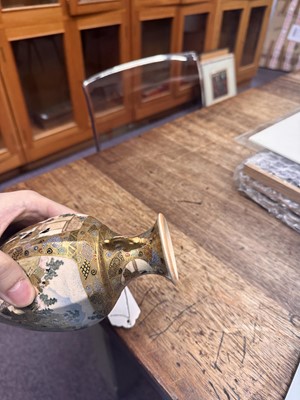 Lot 93 - A Japanese Satsuma vase by Hattori, Meiji period