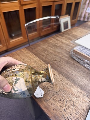 Lot 93 - A Japanese Satsuma vase by Hattori, Meiji period