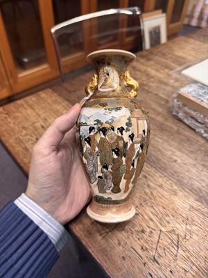 Lot 93 - A Japanese Satsuma vase by Hattori, Meiji period