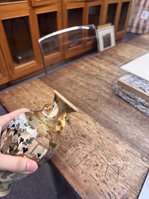 Lot 93 - A Japanese Satsuma vase by Hattori, Meiji period