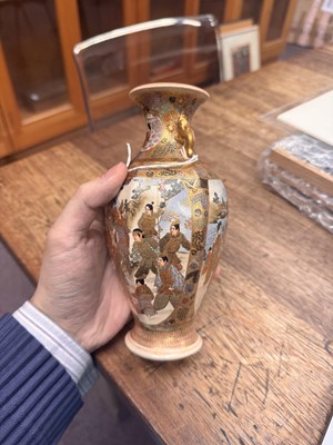Lot 93 - A Japanese Satsuma vase by Hattori, Meiji period