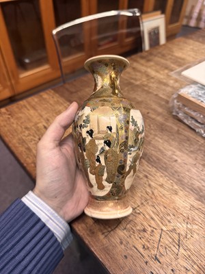 Lot 93 - A Japanese Satsuma vase by Hattori, Meiji period