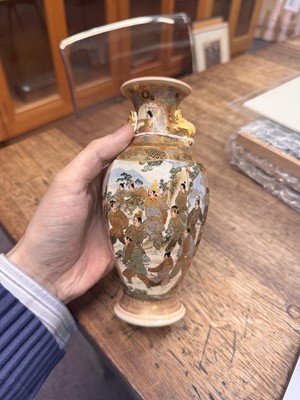 Lot 93 - A Japanese Satsuma vase by Hattori, Meiji period