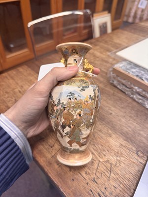 Lot 93 - A Japanese Satsuma vase by Hattori, Meiji period