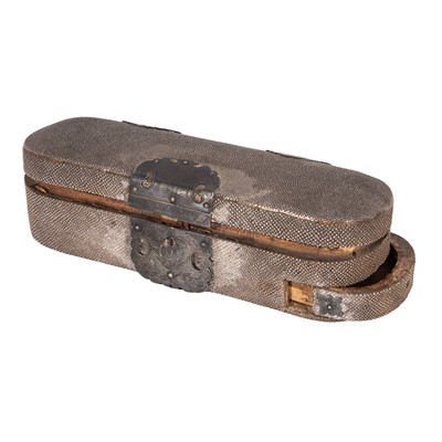 Lot 156 - A Charles II period, unmarked silver-mounted and shagreen-covered barber-surgeons case