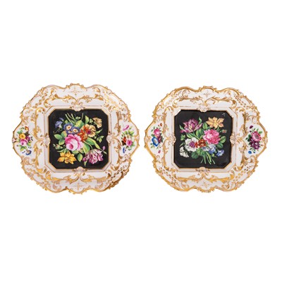 Lot 191 - Lippert & Haas (Shlagenwald), a pair of hand-painted dishes, mid-19th century