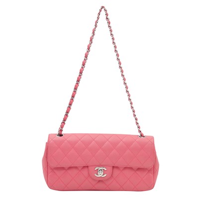 Lot 37 - Chanel Pink Baguette Flap Bag