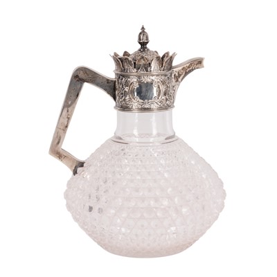 Lot 89 - A Victorian silver mounted cut glass claret jug, Harrison Brothers & Howson, Sheffield 1893