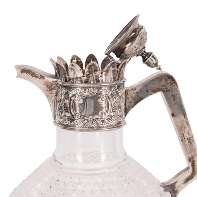 Lot 89 - A Victorian silver mounted cut glass claret jug, Harrison Brothers & Howson, Sheffield 1893