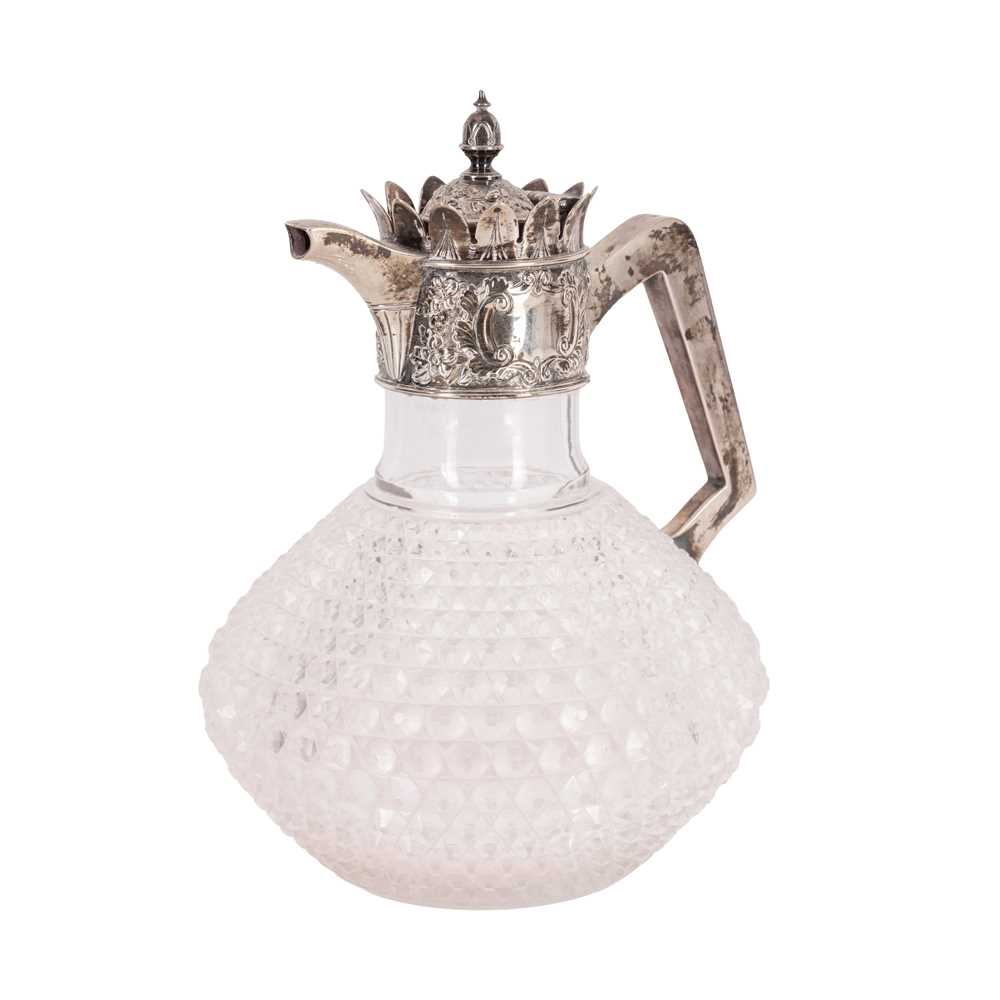 Lot 89 - A Victorian silver mounted cut glass claret jug, Harrison Brothers & Howson, Sheffield 1893