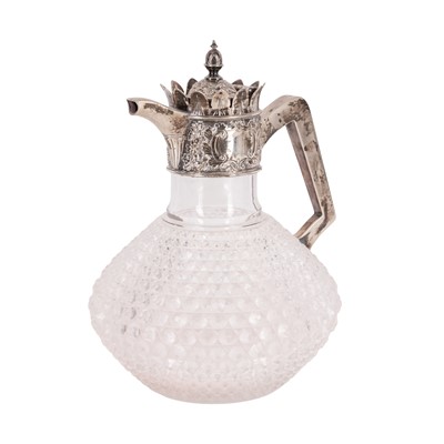 Lot 89 - A Victorian silver mounted cut glass claret jug, Harrison Brothers & Howson, Sheffield 1893