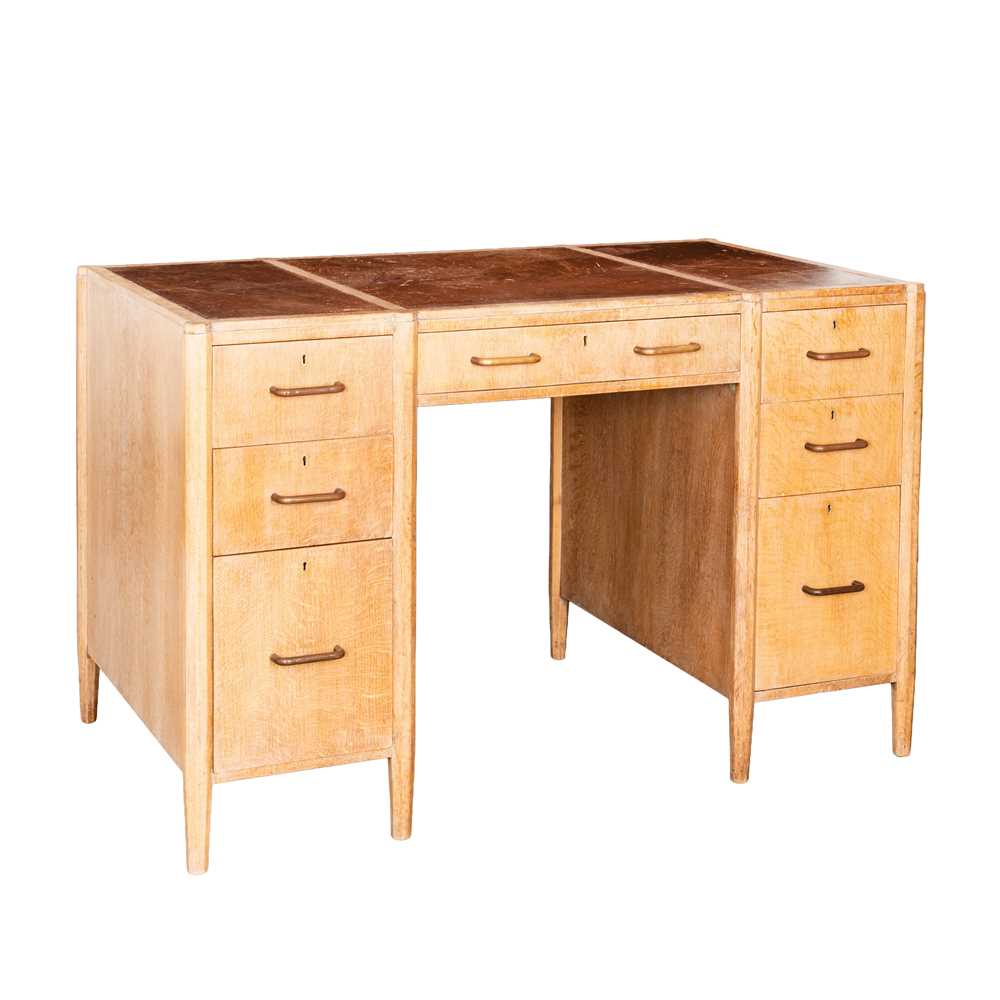 Lot 32 - Hobbs & Co. limed oak kneehole desk