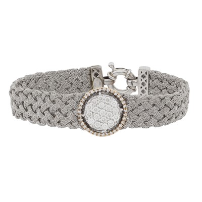 Lot 381 - A diamond silver bracelet