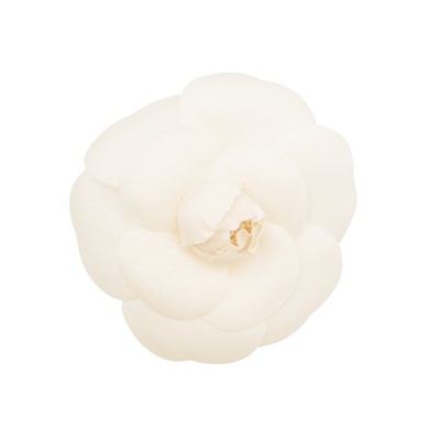 Lot 209 - Chanel White Silk Camellia Brooch