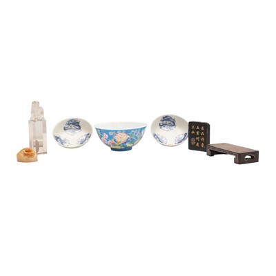 Lot 584 - A group of Chinese scholar's objects, 19th/20th century