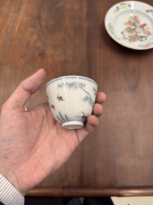 Lot 66 - Two Chinese doucai 'bamboo' cups, Qing dynasty, Guangxu period