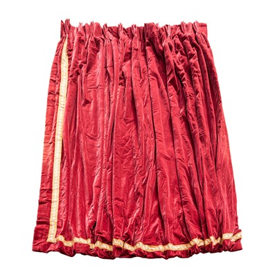 Lot 411 - A pair of Red velvet curtains