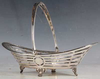 Lot 2 - An Edwardian silver swing handled basket, of...