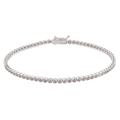 Lot 184 - A cognac diamond line bracelet