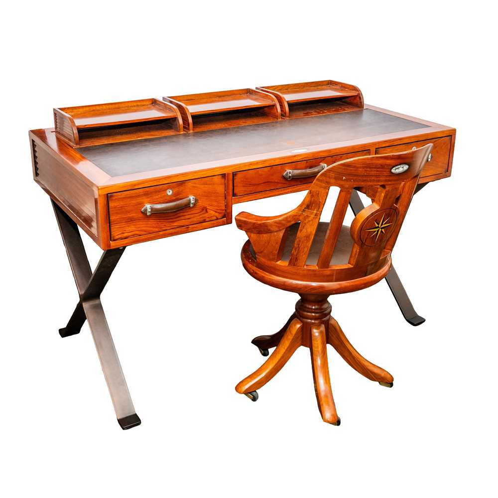 31 - Starbay campaign style desk and captain's chair, contemporary,