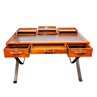 Lot 31 - Starbay campaign style desk and captain's chair, contemporary