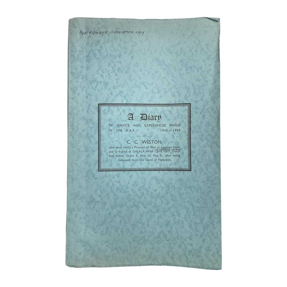 Lot 40 - A Diary of Service [...] by C. C. Weston, who died whilst a Prisoner of War in Japanese hands