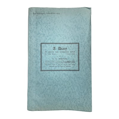 Lot 40 - A Diary of Service [...] by C. C. Weston, who died whilst a Prisoner of War in Japanese hands