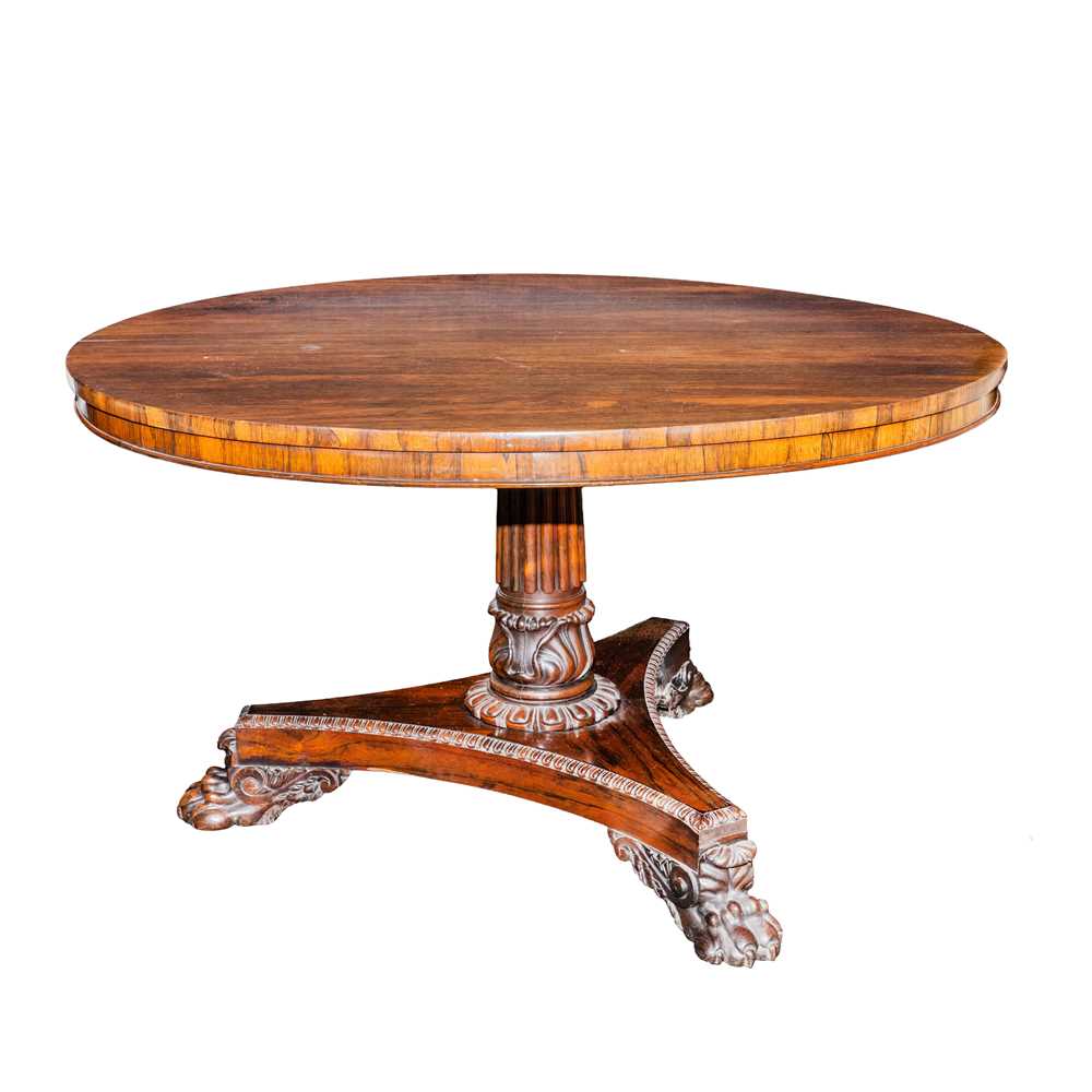 Lot 15 - William IV rosewood tilt top loo table