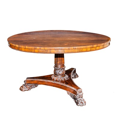 Lot 15 - William IV rosewood tilt top loo table