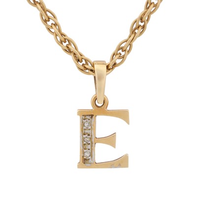 Lot 262 - A diamond letter pendant necklace, circa 1979