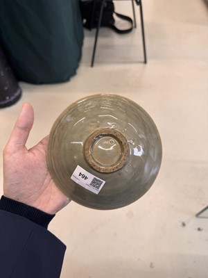 Lot 464 - A Chinese Yaozhou celadon 'peony' bowl, Northern Song dynasty