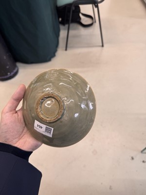 Lot 464 - A Chinese Yaozhou celadon 'peony' bowl, Northern Song dynasty