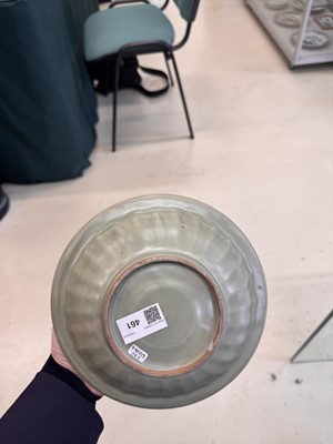 Lot 461 - A Chinese Longquan celadon 'twin fish' moulded dish, Song dynasty