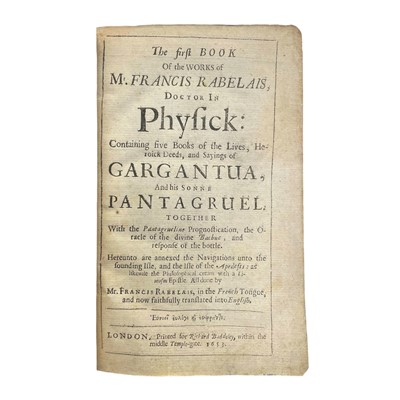 Lot 8 - Rabelais (François) The First [and Second] Book of the Works, First edition in English