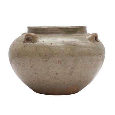 Lot 244 - A Chinese Yue-type celadon-glazed jar, Tang dynasty