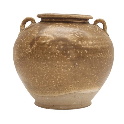 Lot 243 - A Chinese brown-glazed twin-handled jar, Sui - Tang dynasty