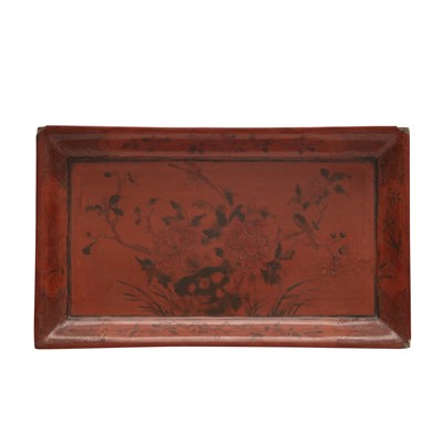 Lot 307 - A Chinese Tianqi lacquer tray, 17th/18th century