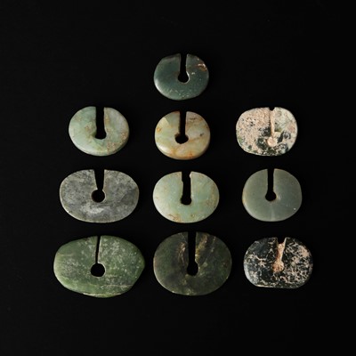 Lot 315 - Ten Chinese archaic jade carvings, Neolithic period