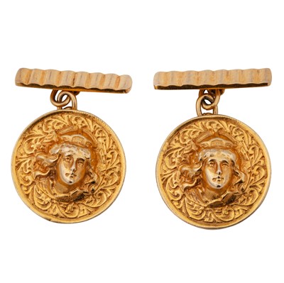 Lot 126 - A pair of Medusa cufflinks