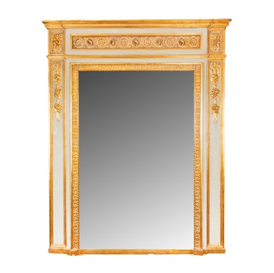 Lot 57 - A giltwood and gesso overmantel mirror, 19th century