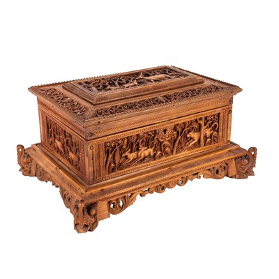 Lot 139 - An Indian Mysore ornately carved sandalwood box
