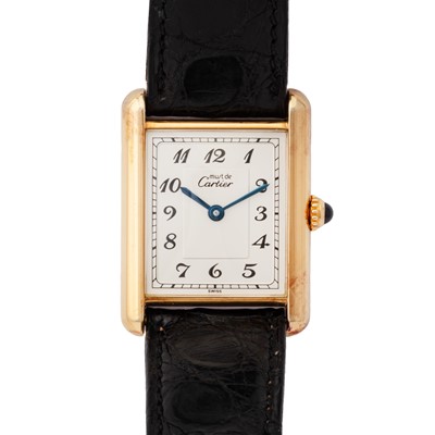Lot 71 - Must de Cartier 'Tank Vermeil' Wristwatch