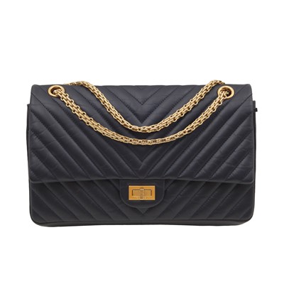 Lot 19 - Chanel Navy Medium 2.55 Reissue Double Flap Bag