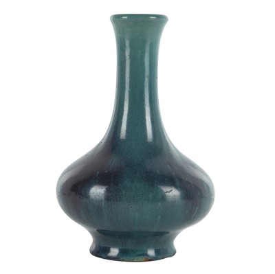 Lot 665 - A Chinese Shiwan 'robin's egg' vase, Qing dynasty, 19th century