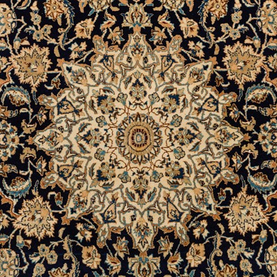 Lot 71 - An extremely fine part silk Nain rug, central Persia