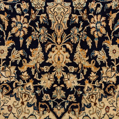 Lot 71 - An extremely fine part silk Nain rug, central Persia