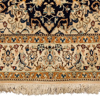 Lot 71 - An extremely fine part silk Nain rug, central Persia