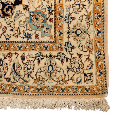 Lot 71 - An extremely fine part silk Nain rug, central Persia