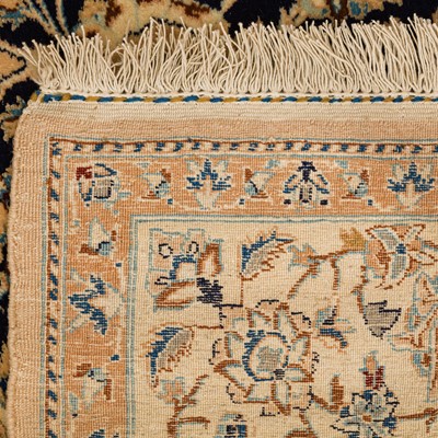Lot 71 - An extremely fine part silk Nain rug, central Persia