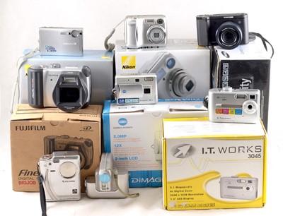 Lot 201 - A Group of Digital Cameras, Mostly Boxed.